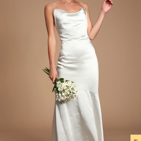 satin cowl neck dress maxi